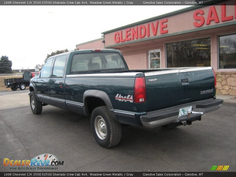 1998 Chevrolet C/K 3500 K3500 Silverado Crew Cab 4x4 Meadow Green Metallic / Gray Photo #6