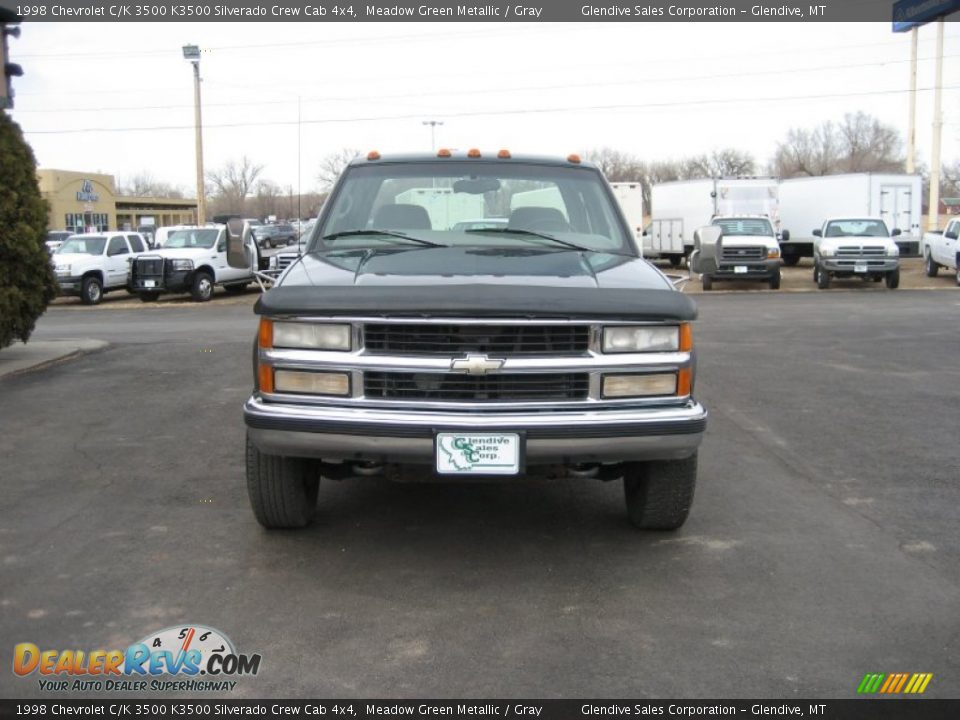 1998 Chevrolet C/K 3500 K3500 Silverado Crew Cab 4x4 Meadow Green Metallic / Gray Photo #9