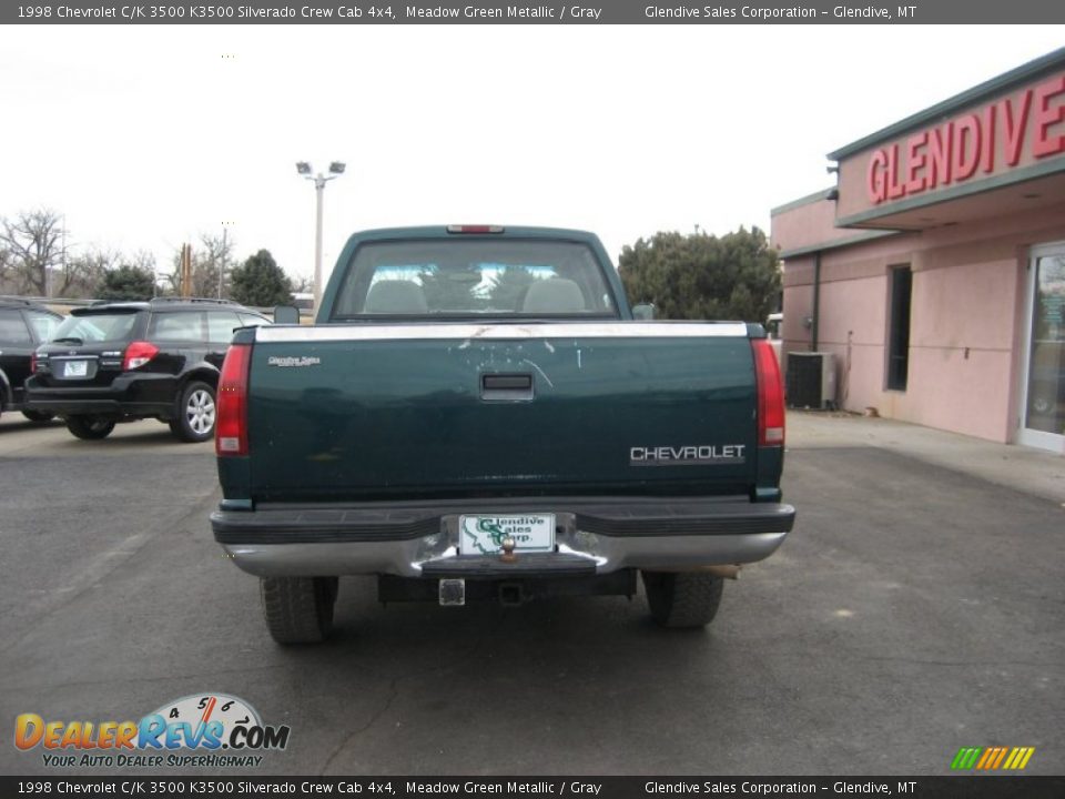 1998 Chevrolet C/K 3500 K3500 Silverado Crew Cab 4x4 Meadow Green Metallic / Gray Photo #10