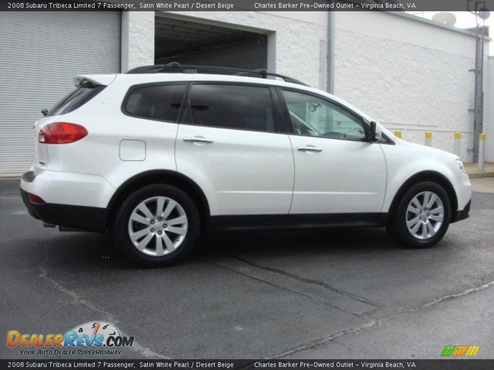 2008 Subaru Tribeca Limited 7 Passenger Satin White Pearl / Desert Beige Photo #3