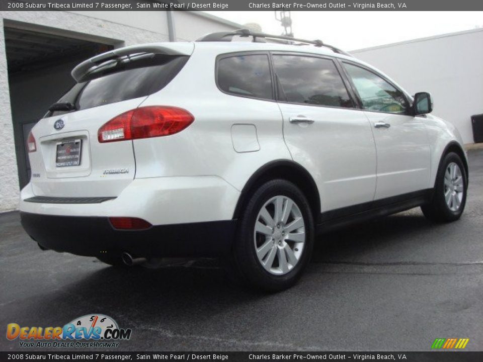 2008 Subaru Tribeca Limited 7 Passenger Satin White Pearl / Desert Beige Photo #4