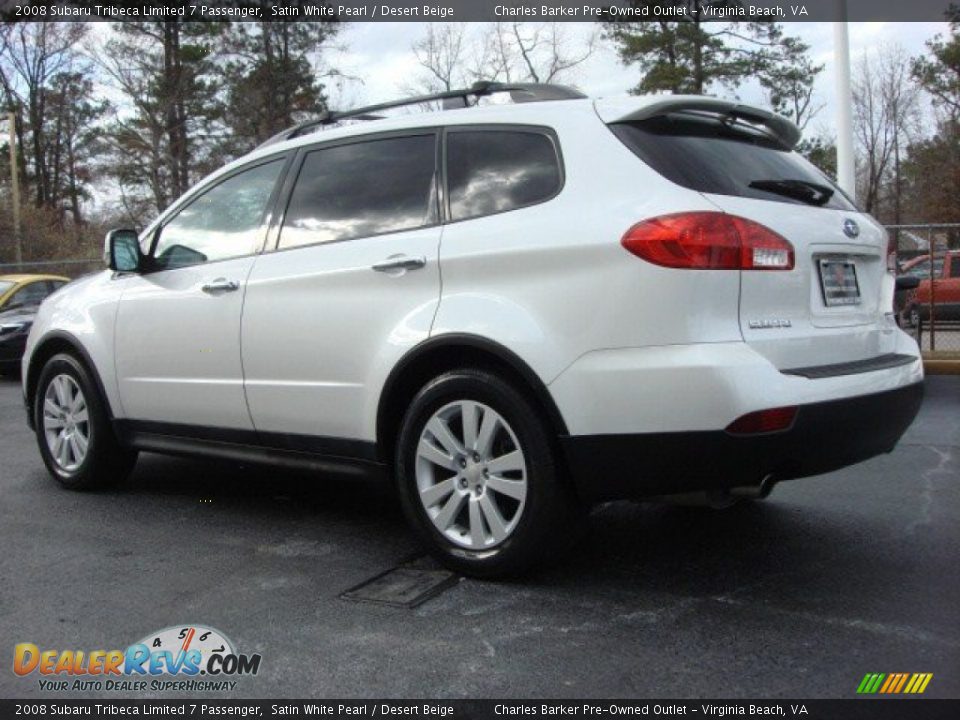 2008 Subaru Tribeca Limited 7 Passenger Satin White Pearl / Desert Beige Photo #6