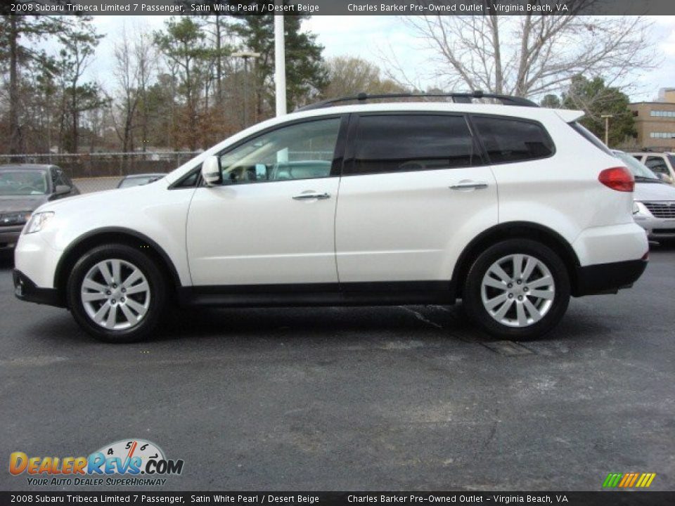 2008 Subaru Tribeca Limited 7 Passenger Satin White Pearl / Desert Beige Photo #7