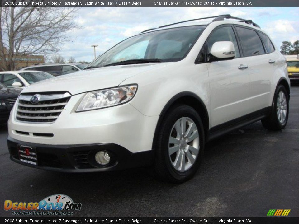 2008 Subaru Tribeca Limited 7 Passenger Satin White Pearl / Desert Beige Photo #8