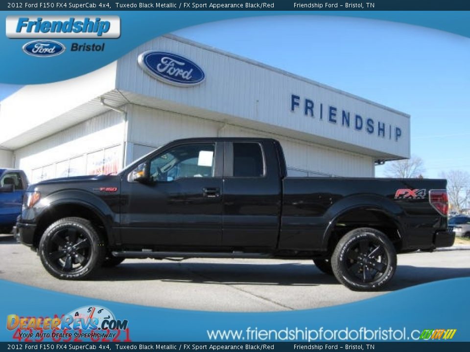 2012 Ford F150 FX4 SuperCab 4x4 Tuxedo Black Metallic / FX Sport Appearance Black/Red Photo #1