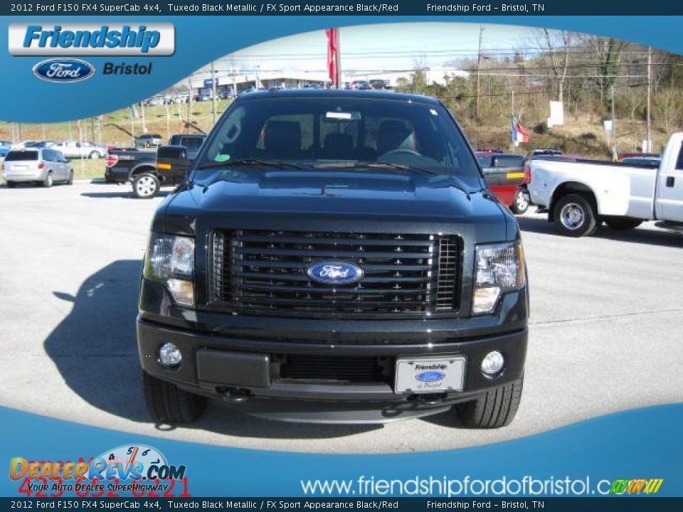 2012 Ford F150 FX4 SuperCab 4x4 Tuxedo Black Metallic / FX Sport Appearance Black/Red Photo #3