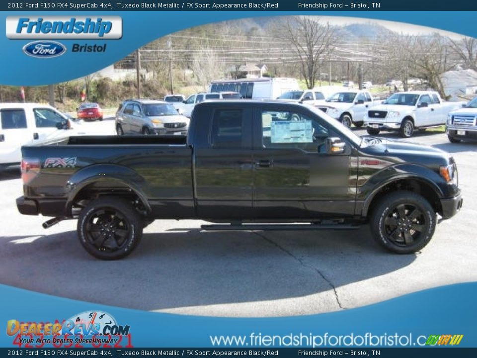 2012 Ford F150 FX4 SuperCab 4x4 Tuxedo Black Metallic / FX Sport Appearance Black/Red Photo #5