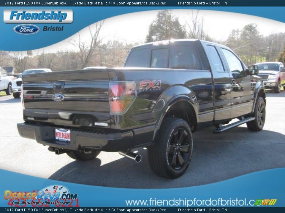 2012 Ford F150 FX4 SuperCab 4x4 Tuxedo Black Metallic / FX Sport Appearance Black/Red Photo #6
