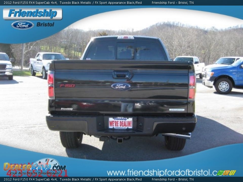 2012 Ford F150 FX4 SuperCab 4x4 Tuxedo Black Metallic / FX Sport Appearance Black/Red Photo #7
