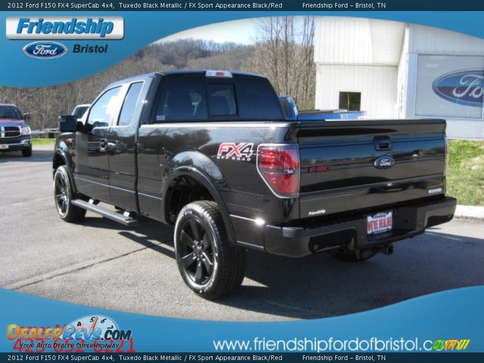 2012 Ford F150 FX4 SuperCab 4x4 Tuxedo Black Metallic / FX Sport Appearance Black/Red Photo #8
