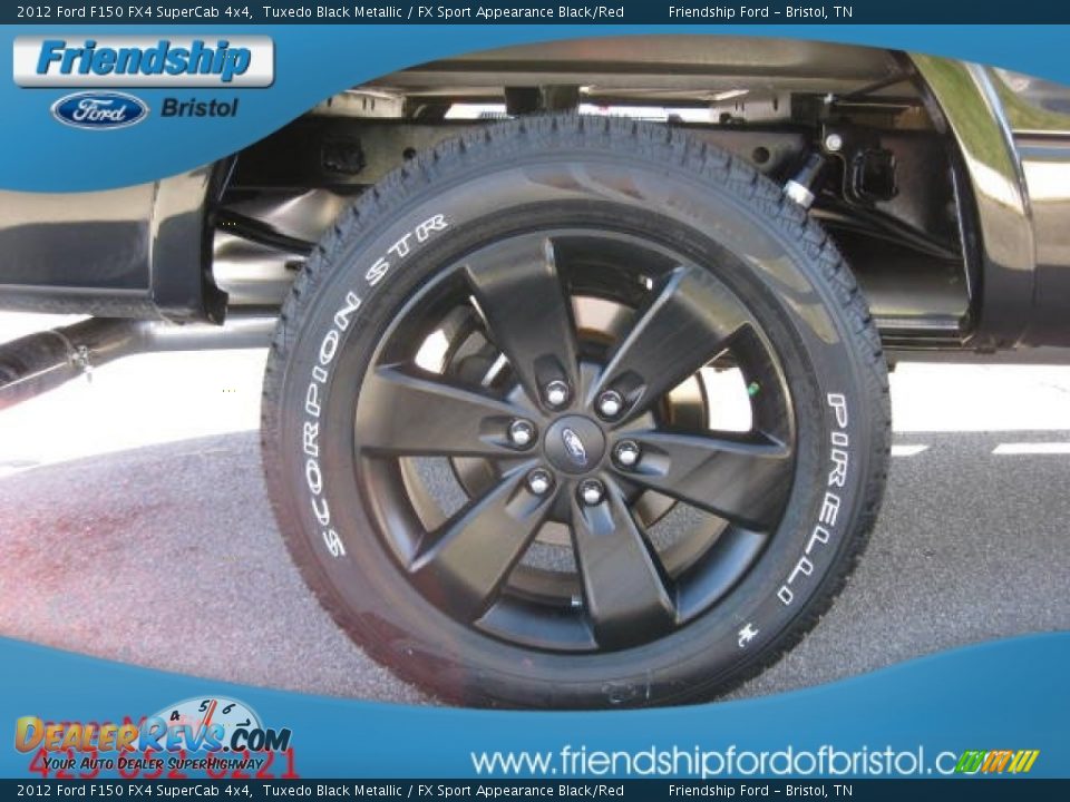 2012 Ford F150 FX4 SuperCab 4x4 Tuxedo Black Metallic / FX Sport Appearance Black/Red Photo #10