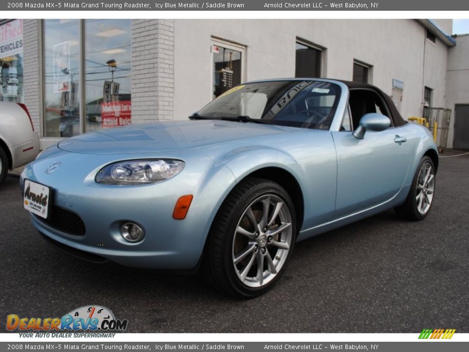 2008 Mazda MX-5 Miata Grand Touring Roadster Icy Blue Metallic / Saddle Brown Photo #1