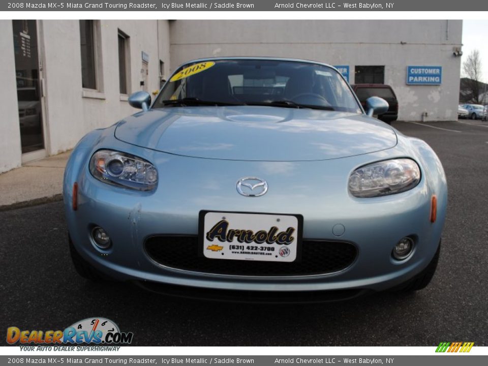 2008 Mazda MX-5 Miata Grand Touring Roadster Icy Blue Metallic / Saddle Brown Photo #2