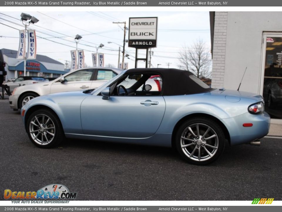 2008 Mazda MX-5 Miata Grand Touring Roadster Icy Blue Metallic / Saddle Brown Photo #3