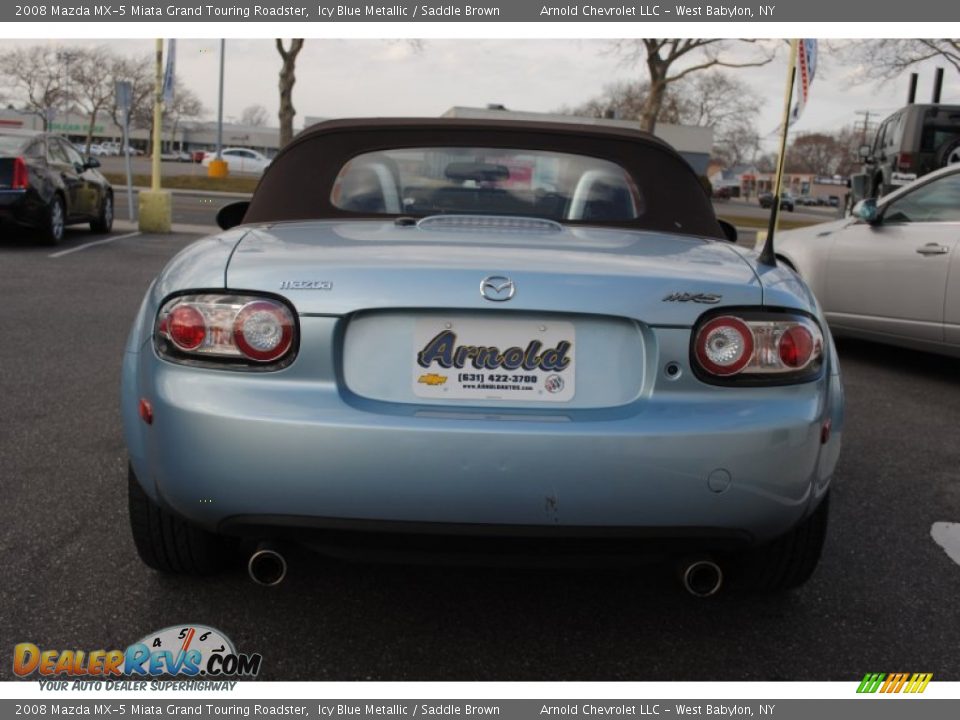 2008 Mazda MX-5 Miata Grand Touring Roadster Icy Blue Metallic / Saddle Brown Photo #5