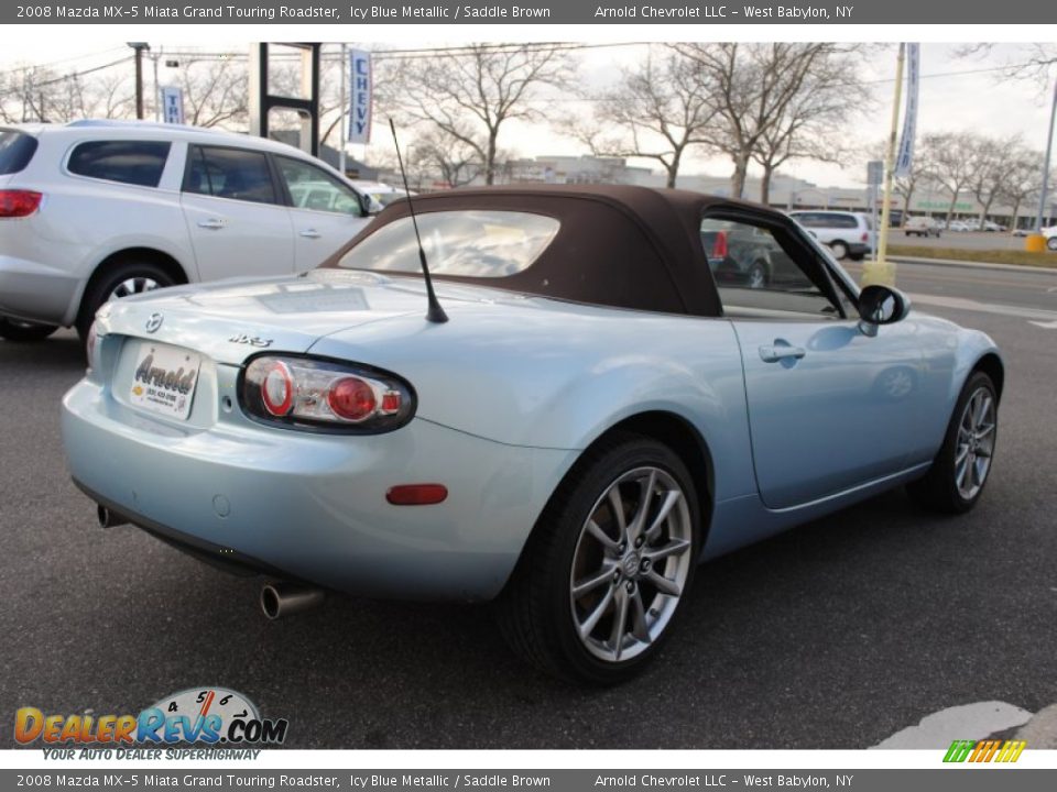 2008 Mazda MX-5 Miata Grand Touring Roadster Icy Blue Metallic / Saddle Brown Photo #6