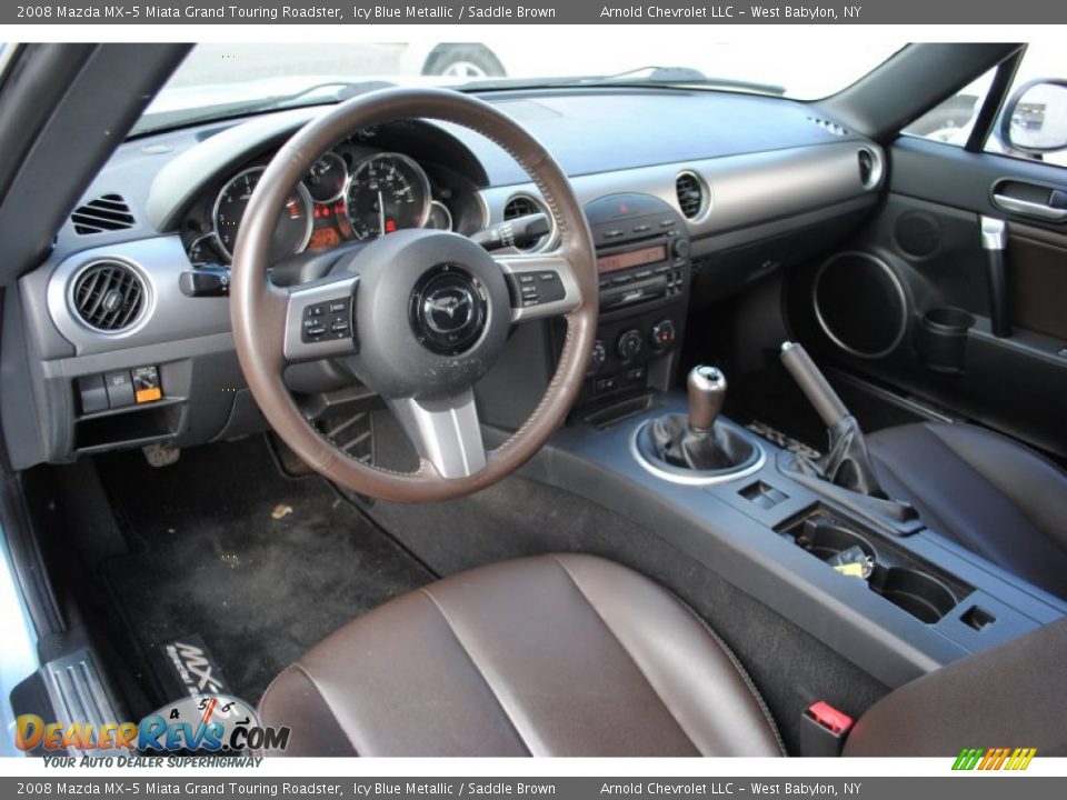Saddle Brown Interior - 2008 Mazda MX-5 Miata Grand Touring Roadster Photo #15