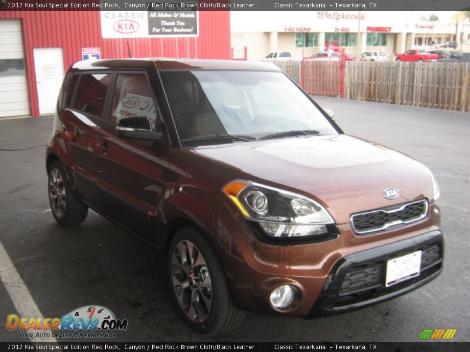 2012 Kia Soul Special Edition Red Rock Canyon / Red Rock Brown Cloth/Black Leather Photo #7