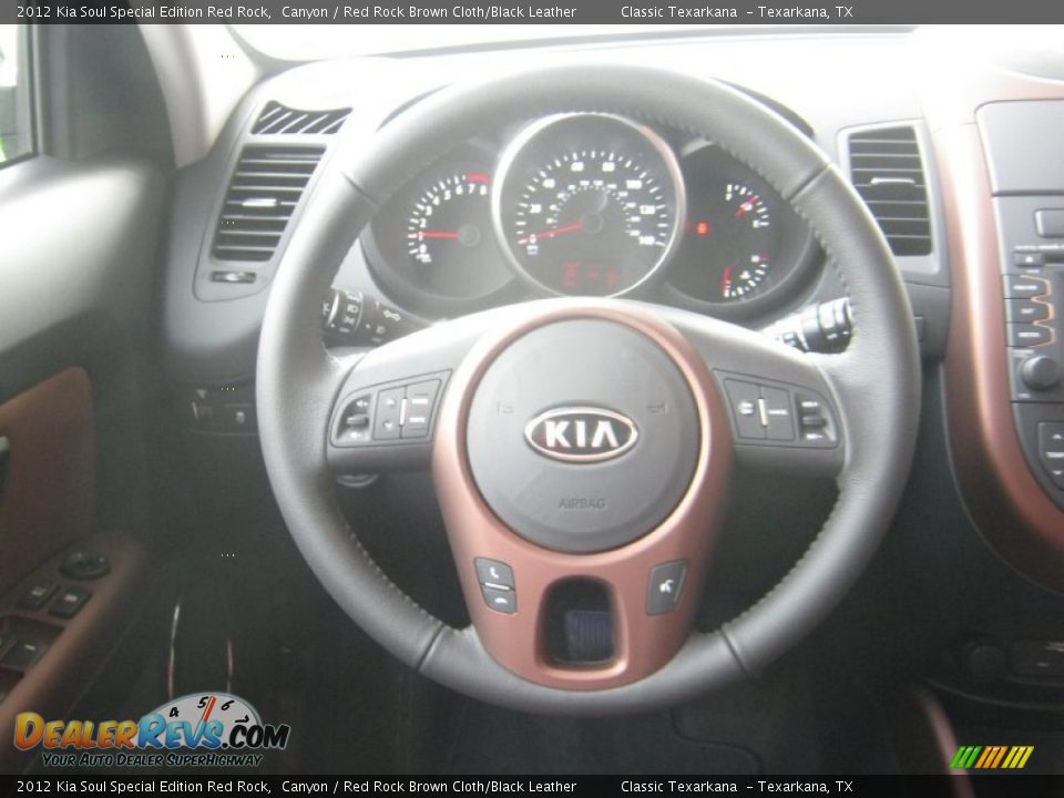 2012 Kia Soul Special Edition Red Rock Steering Wheel Photo #10