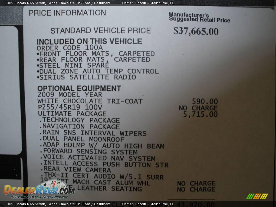 2009 Lincoln MKS Sedan White Chocolate Tri-Coat / Cashmere Photo #14