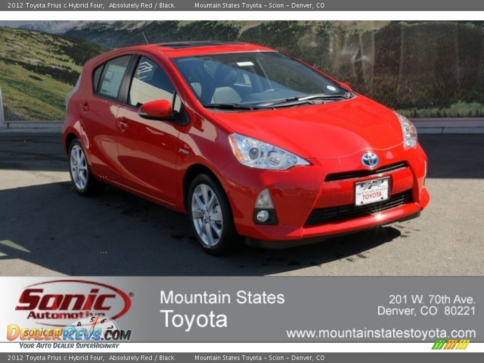 2012 Toyota Prius c Hybrid Four Absolutely Red / Black Photo #1