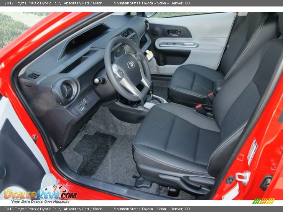 Black Interior - 2012 Toyota Prius c Hybrid Four Photo #5
