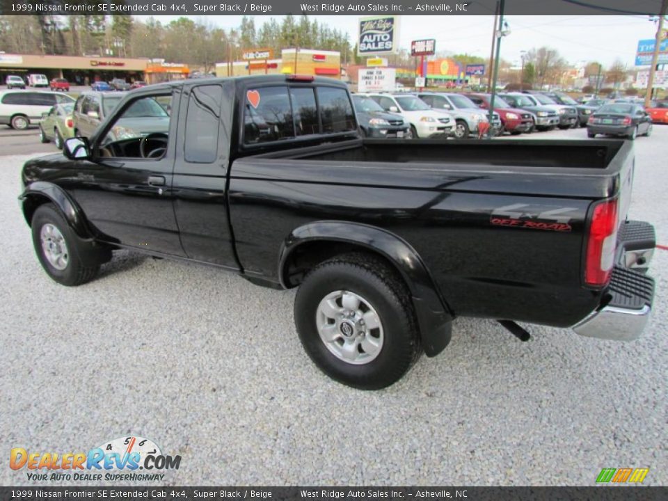 1999 Nissan Frontier SE Extended Cab 4x4 Super Black / Beige Photo #9