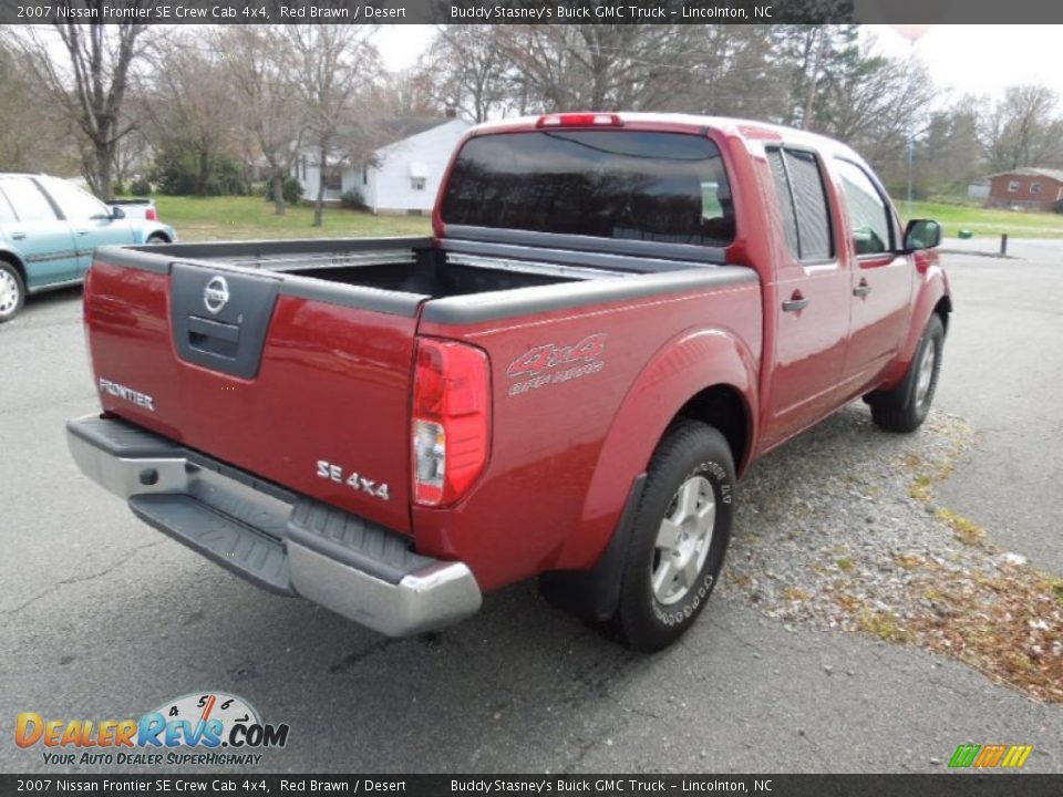 2007 Nissan Frontier SE Crew Cab 4x4 Red Brawn / Desert Photo #3