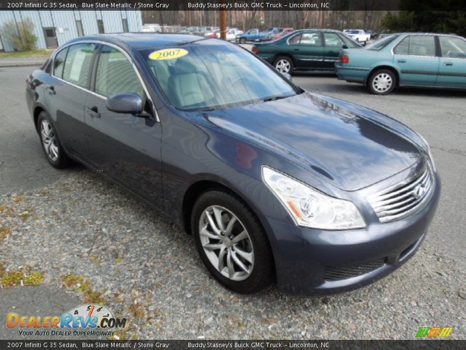 2007 Infiniti G 35 Sedan Blue Slate Metallic / Stone Gray Photo #4