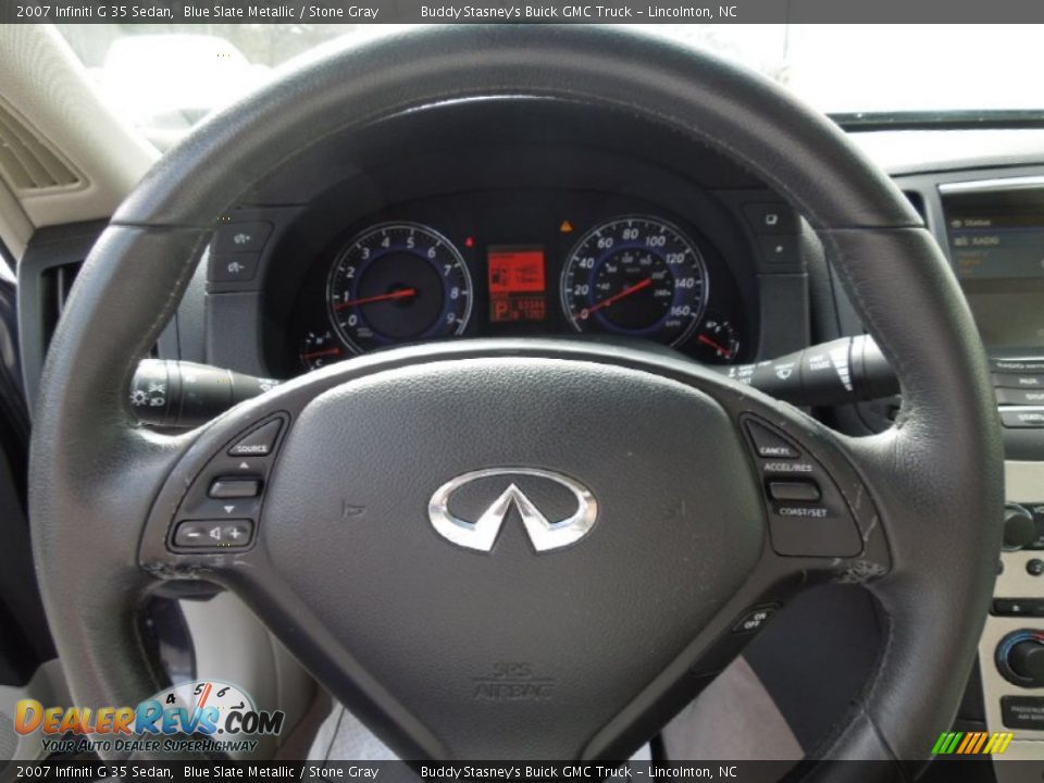 2007 Infiniti G 35 Sedan Blue Slate Metallic / Stone Gray Photo #12
