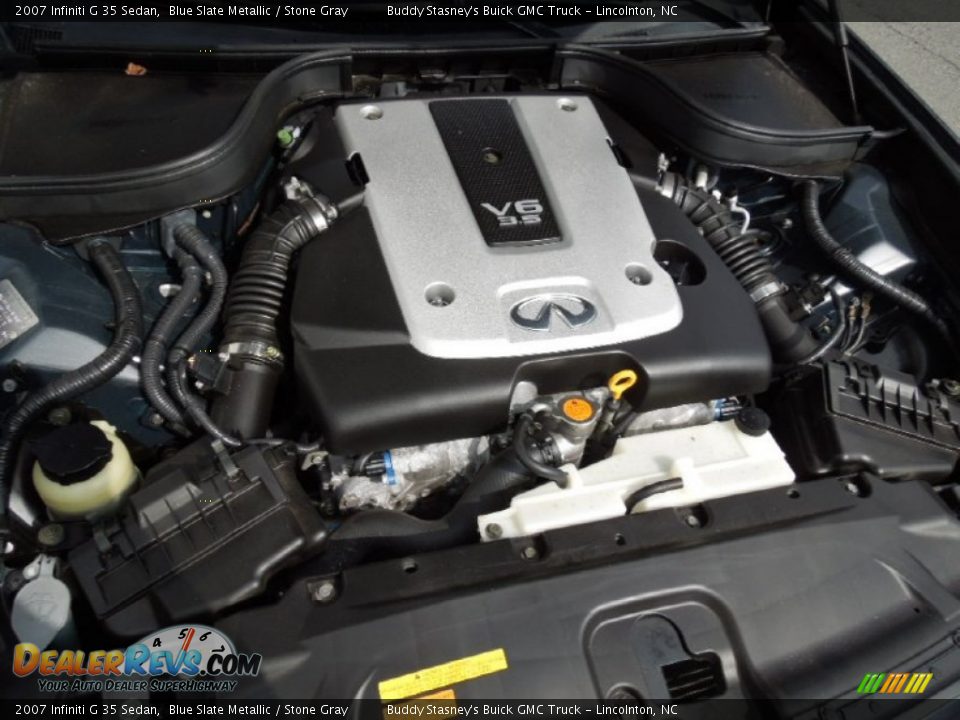 2007 Infiniti G 35 Sedan Blue Slate Metallic / Stone Gray Photo #25