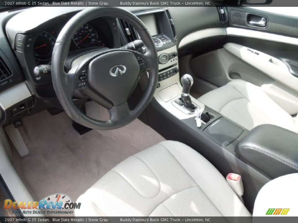 2007 Infiniti G 35 Sedan Blue Slate Metallic / Stone Gray Photo #26