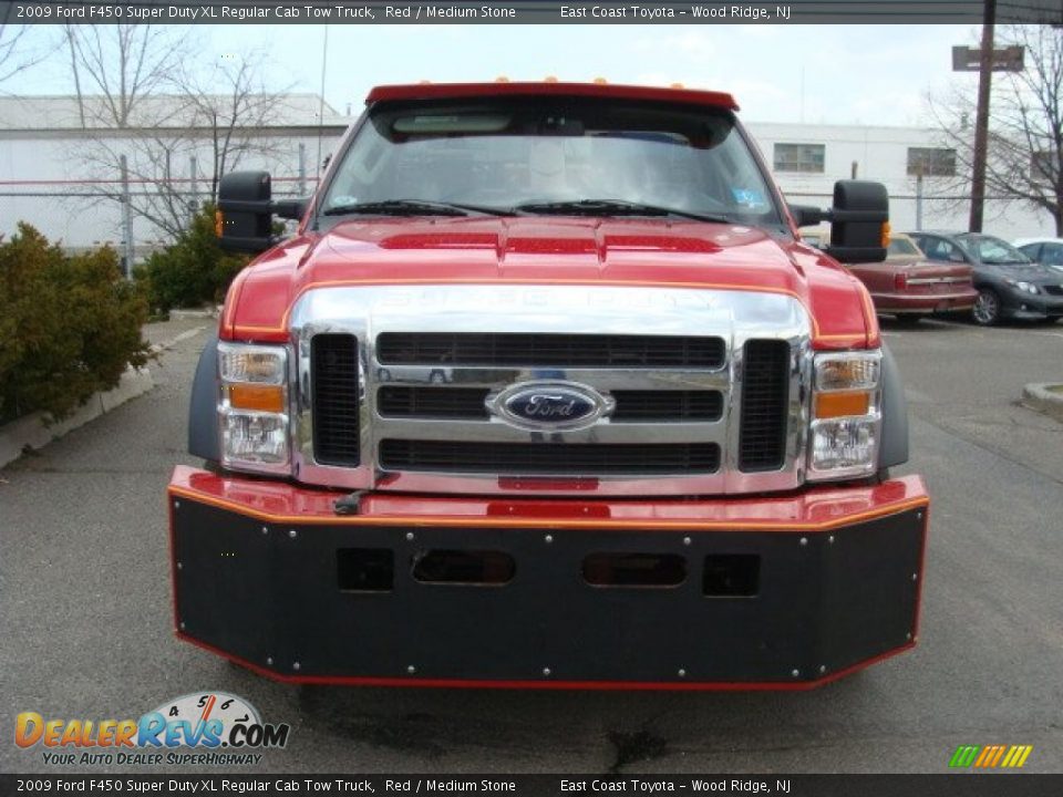 2009 Ford F450 Super Duty XL Regular Cab Tow Truck Red / Medium Stone Photo #2