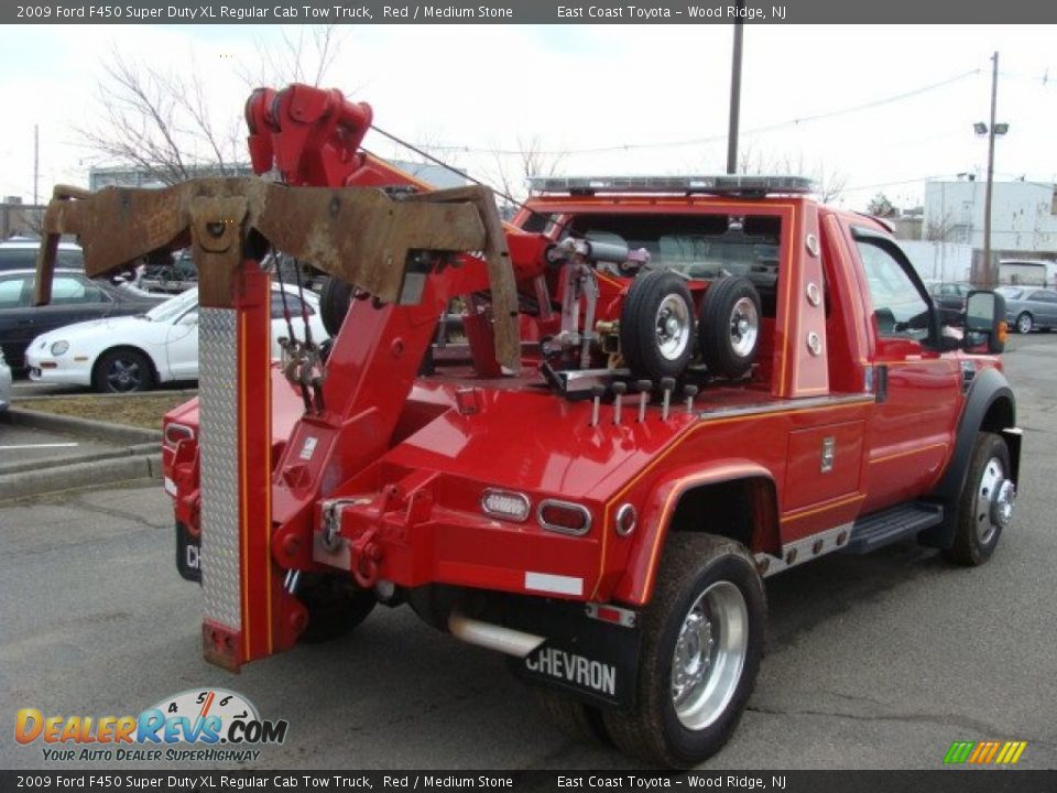 Red 2009 Ford F450 Super Duty XL Regular Cab Tow Truck Photo #6