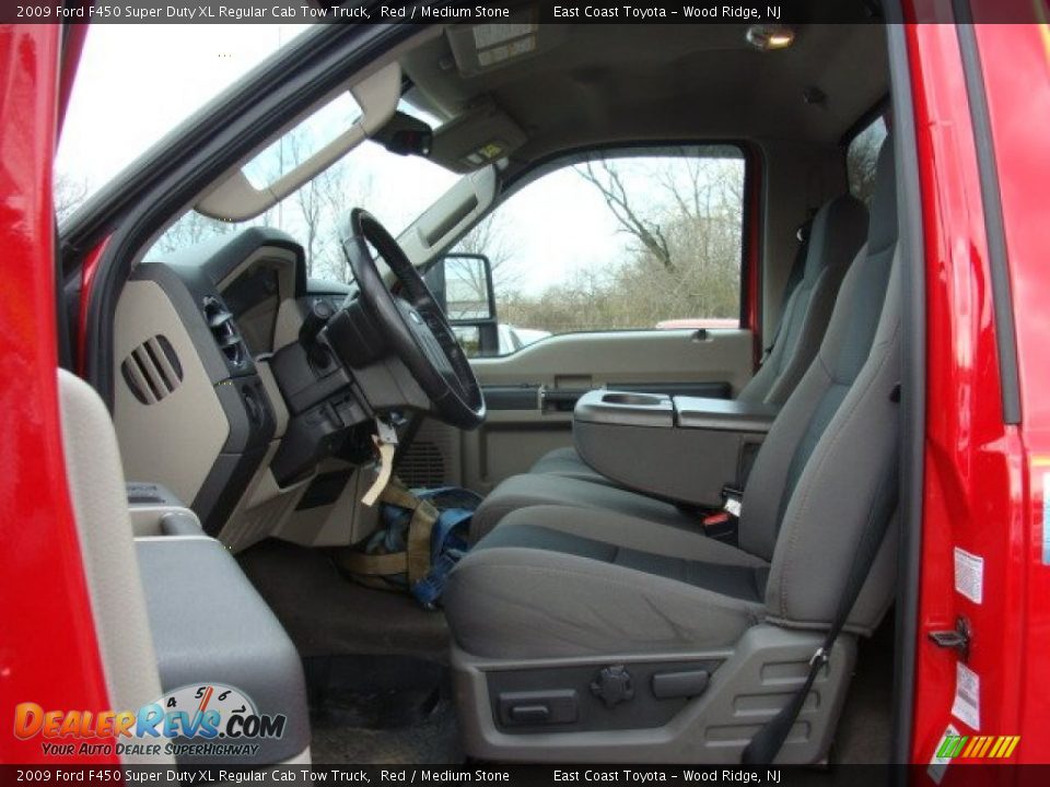 Medium Stone Interior - 2009 Ford F450 Super Duty XL Regular Cab Tow Truck Photo #8