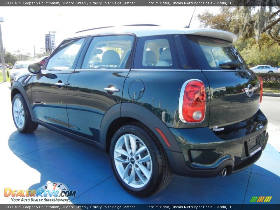 2011 Mini Cooper S Countryman Oxford Green / Gravity Polar Beige Leather Photo #3