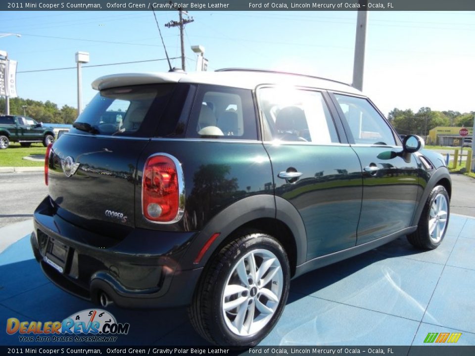 2011 Mini Cooper S Countryman Oxford Green / Gravity Polar Beige Leather Photo #5