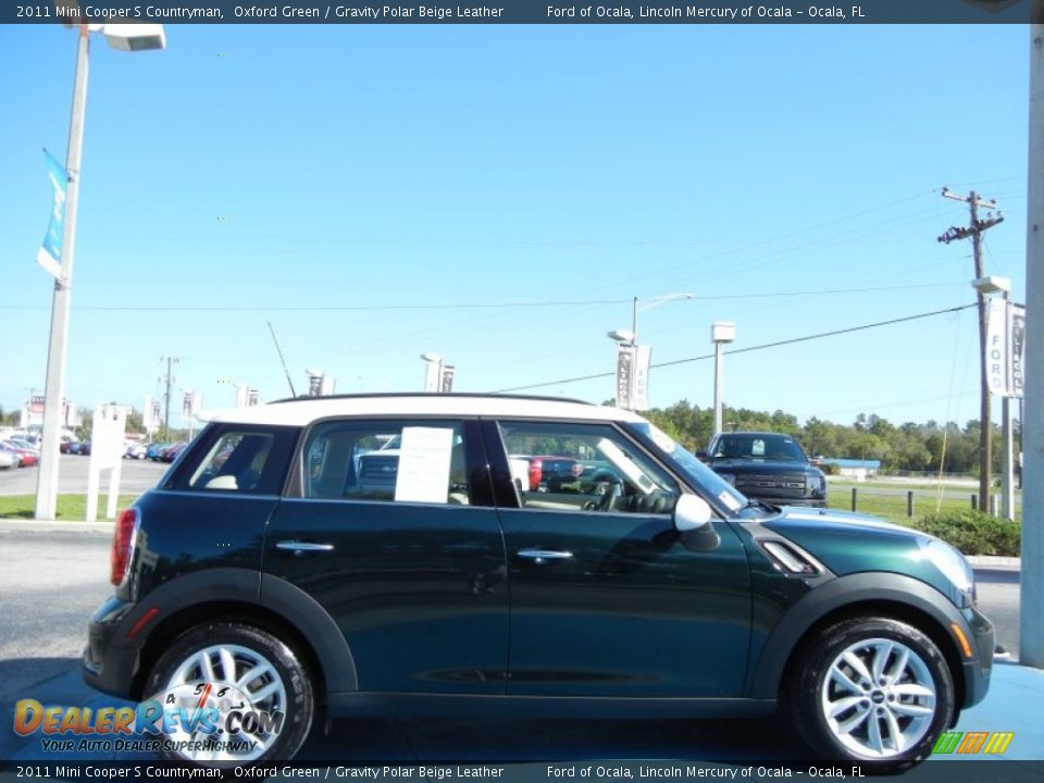 2011 Mini Cooper S Countryman Oxford Green / Gravity Polar Beige Leather Photo #6