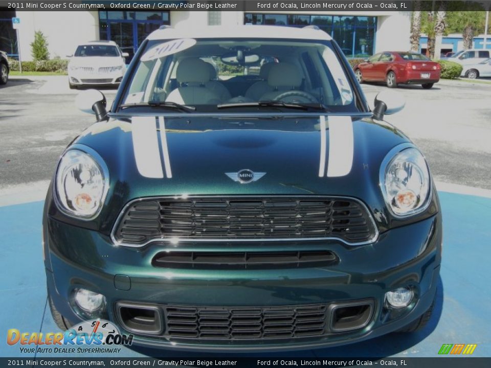2011 Mini Cooper S Countryman Oxford Green / Gravity Polar Beige Leather Photo #8