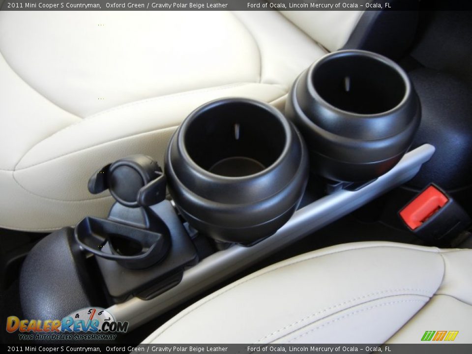 2011 Mini Cooper S Countryman Oxford Green / Gravity Polar Beige Leather Photo #15