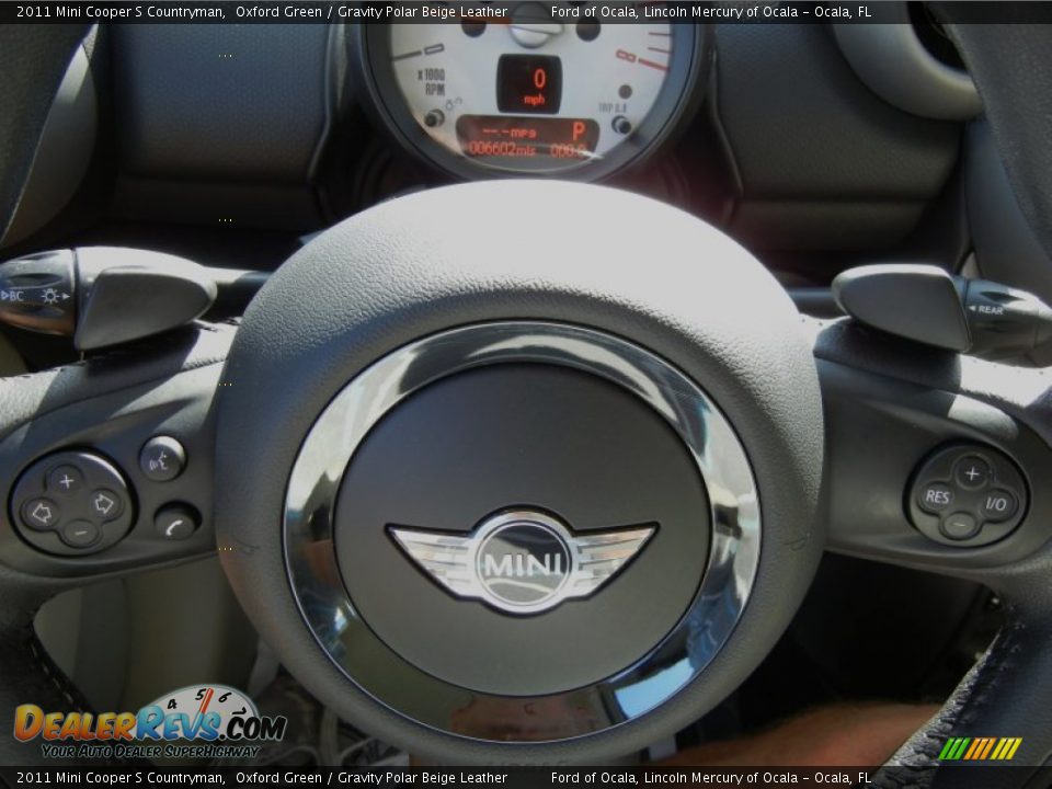 2011 Mini Cooper S Countryman Oxford Green / Gravity Polar Beige Leather Photo #25