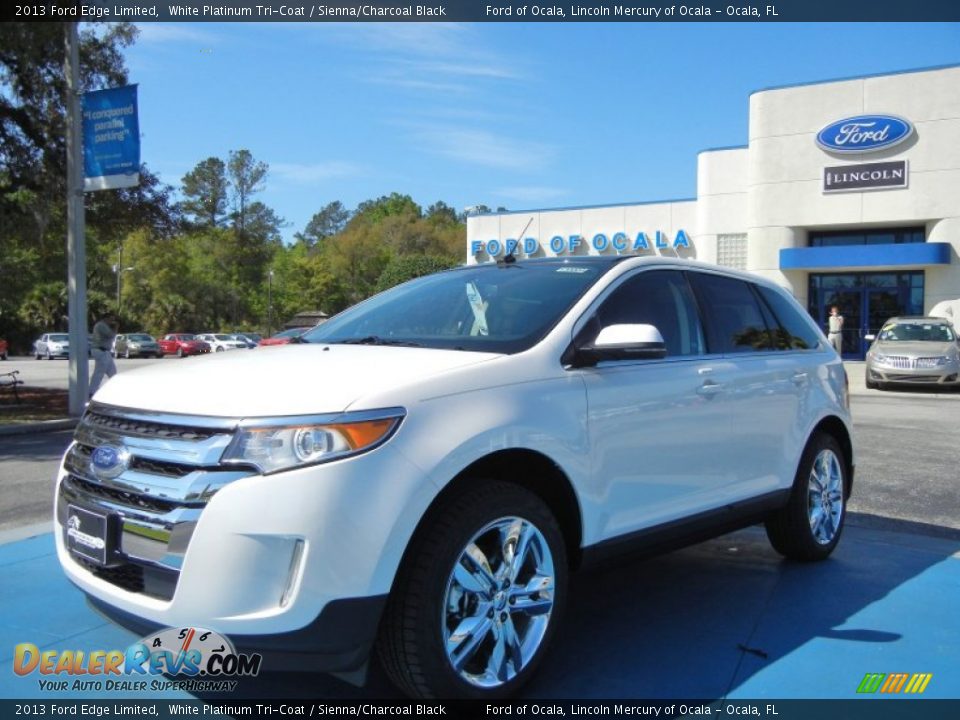 2013 Ford Edge Limited White Platinum Tri-Coat / Sienna/Charcoal Black Photo #1