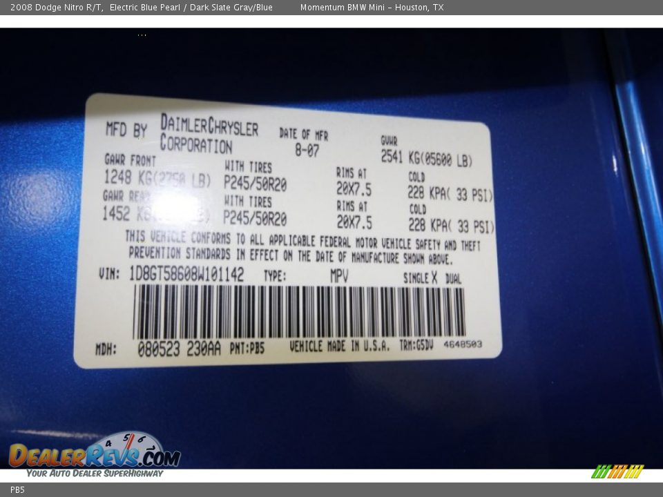 dodge-color-code-pb5-electric-blue-pearl-dealerrevs