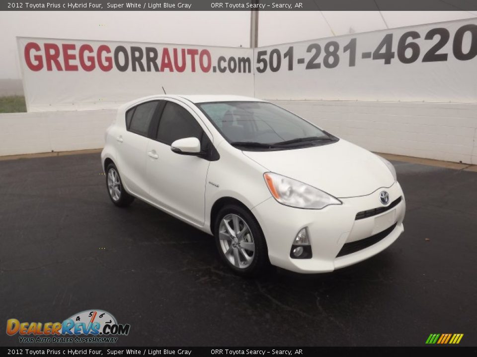 2012 Toyota Prius c Hybrid Four Super White / Light Blue Gray Photo #1