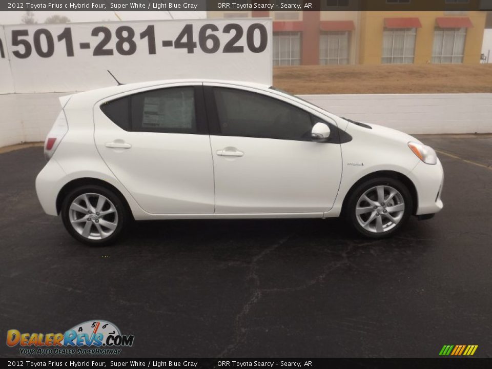 2012 Toyota Prius c Hybrid Four Super White / Light Blue Gray Photo #8