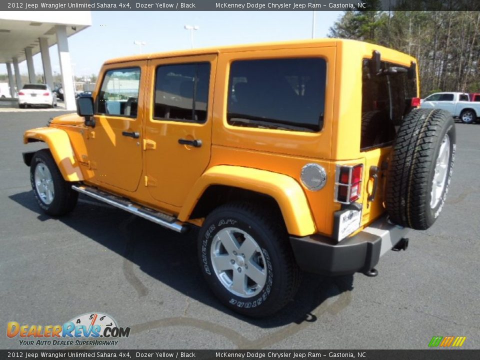2012 Jeep Wrangler Unlimited Sahara 4x4 Dozer Yellow / Black Photo #3