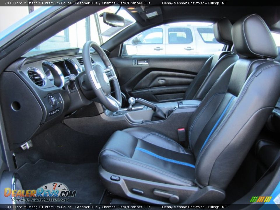Charcoal Black Grabber Blue Interior 2010 Ford Mustang Gt