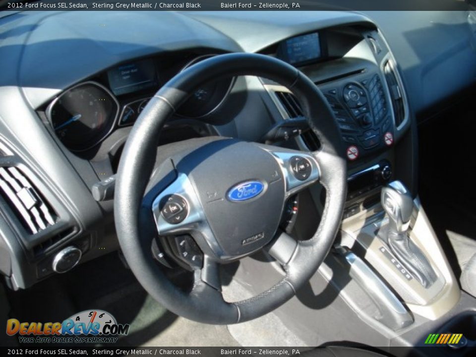 2012 Ford Focus SEL Sedan Sterling Grey Metallic / Charcoal Black Photo #10