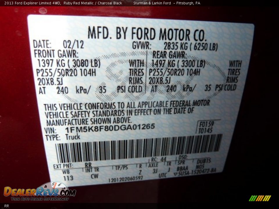 Ford ruby red metallic paint code #9