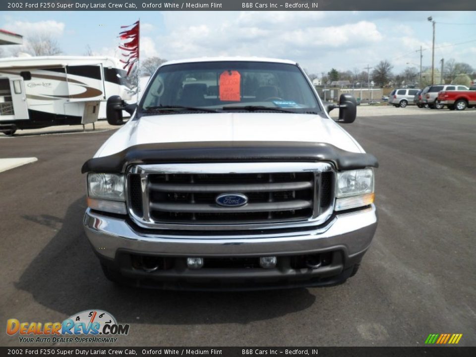 2002 Ford F250 Super Duty Lariat Crew Cab Oxford White / Medium Flint Photo #3